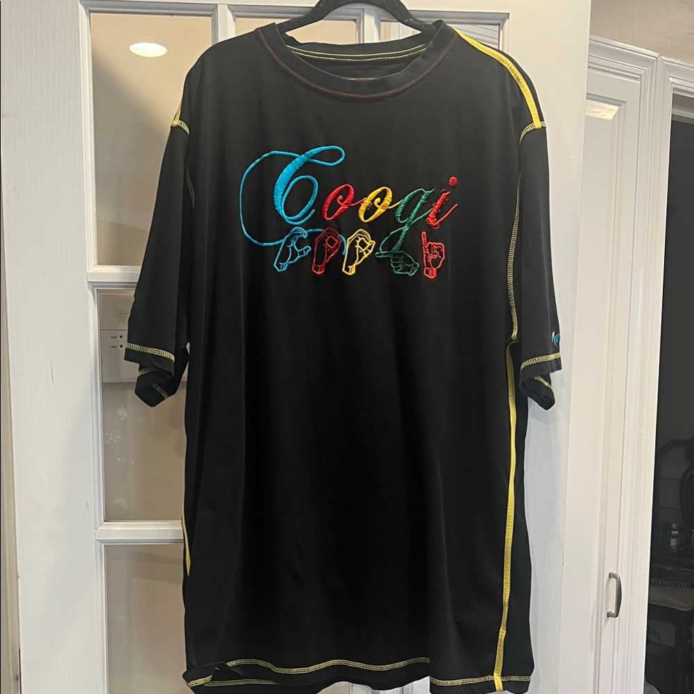 COOGI Vintage Black Tee with Colorful Embroidery